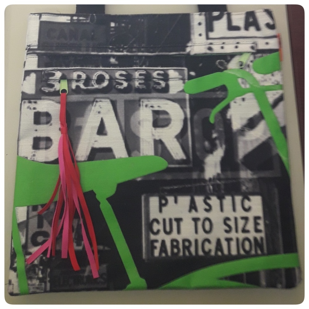 Parcel by Steve Madden Black Sign Tote